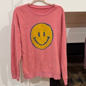 Pink Smiley Face Crewneck Sweatshirt